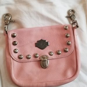 Harley Davidson pink leather pouch